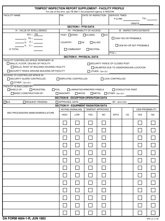 DA Form 4664-1-R form preview