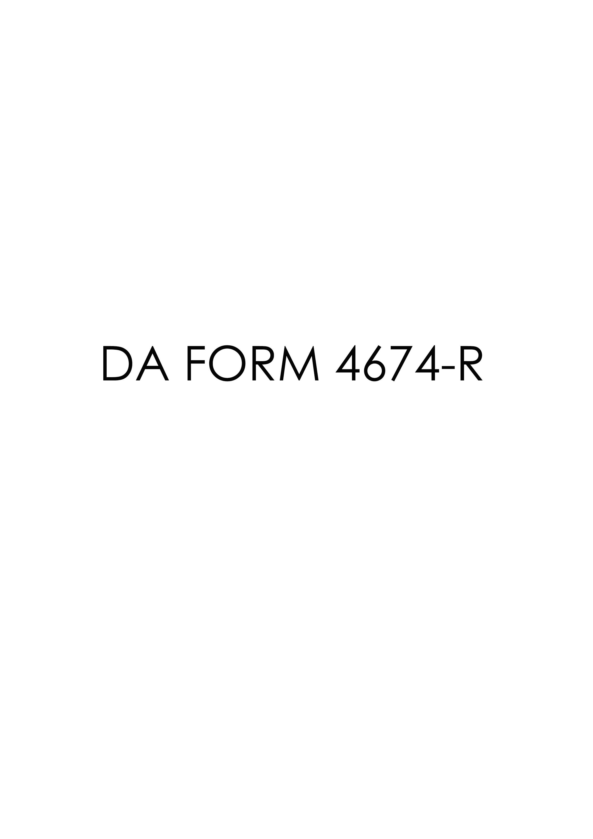 DA Form 4674-R form preview
