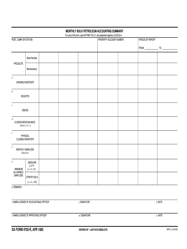 DA Form 4702-R form preview