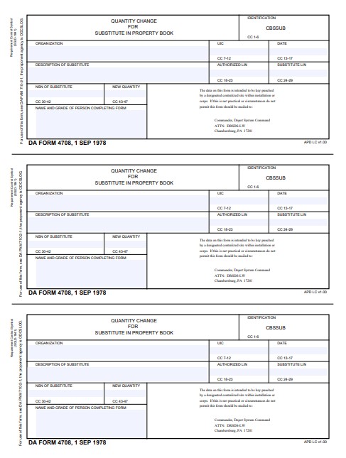 DA Form 4708 form preview