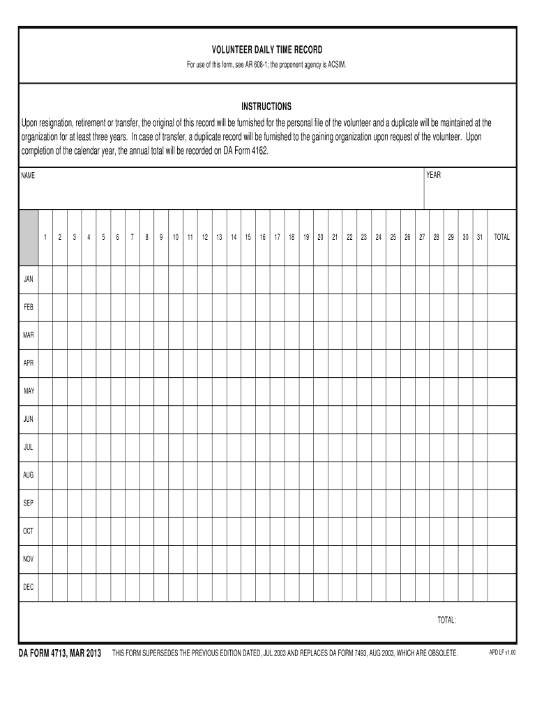 DA Form 4713 form preview