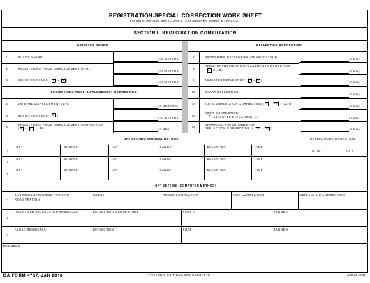 DA Form 4757 form preview