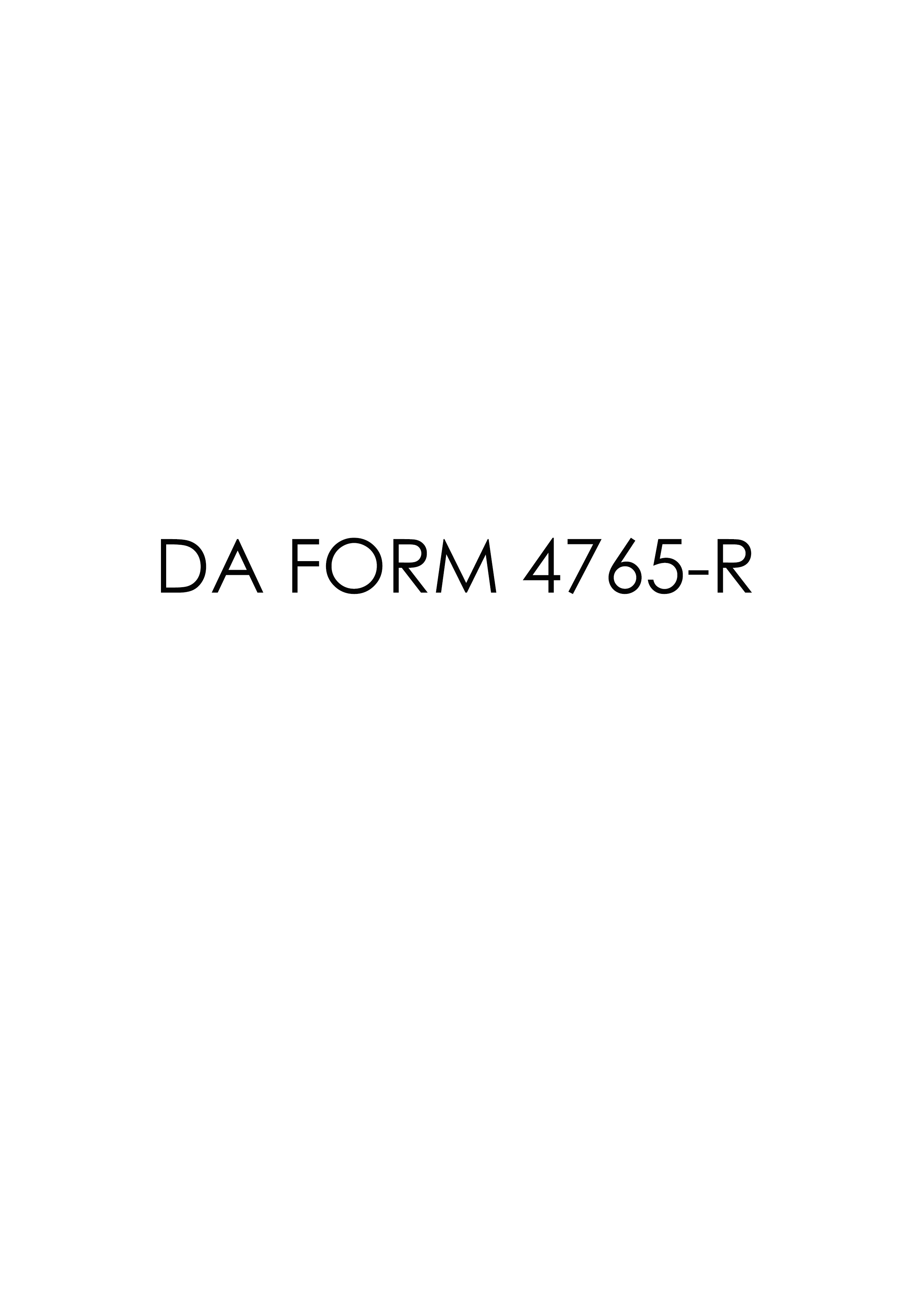 DA Form 4765-R form preview