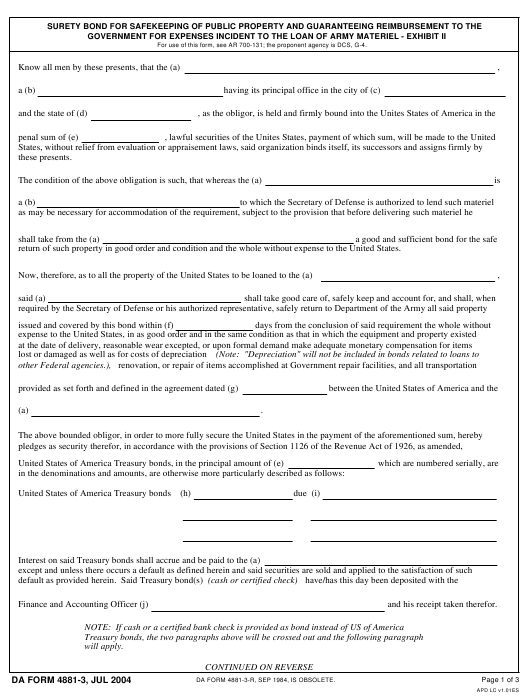 DA Form 4881-3 form preview