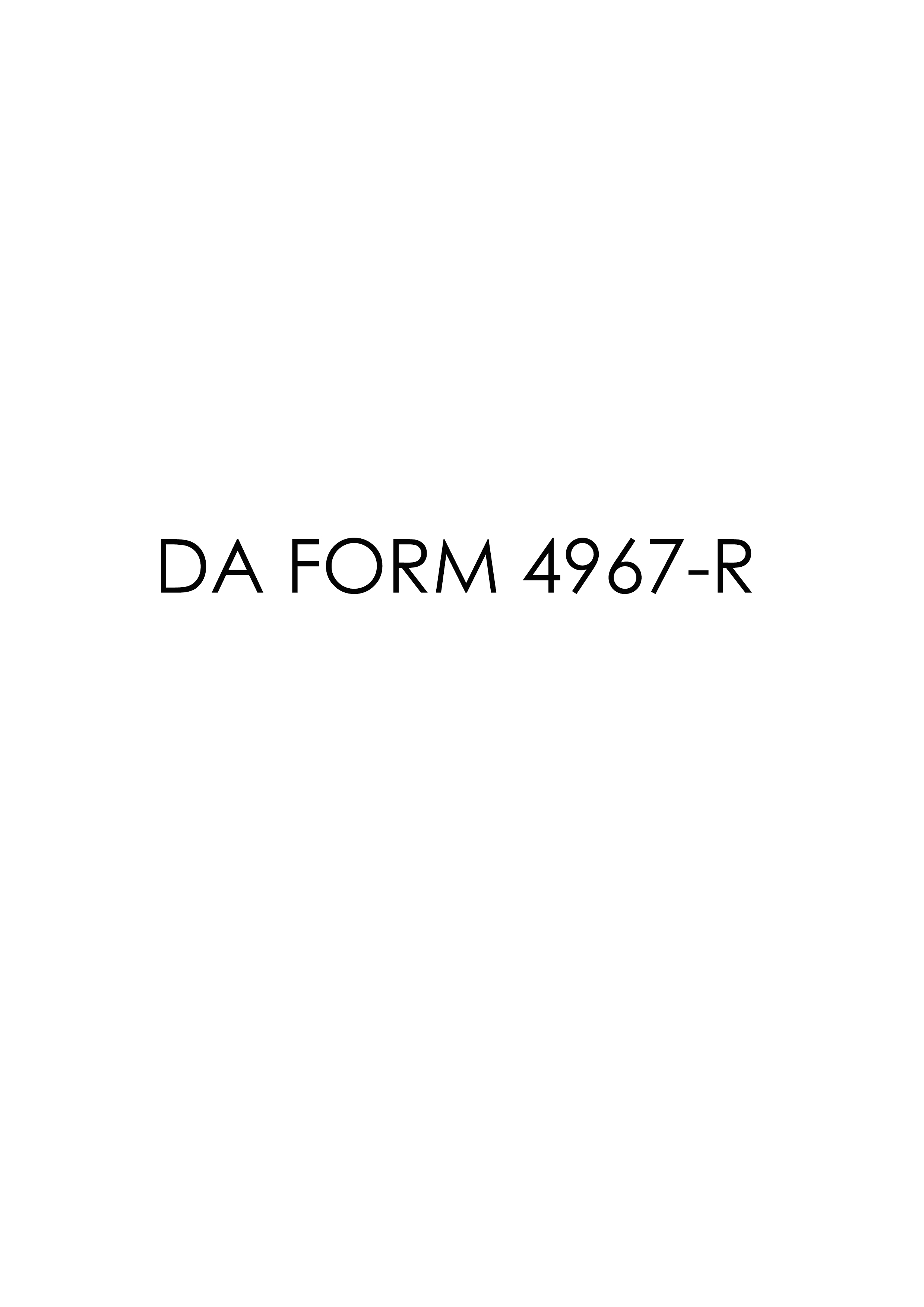 DA Form 4967-R form preview