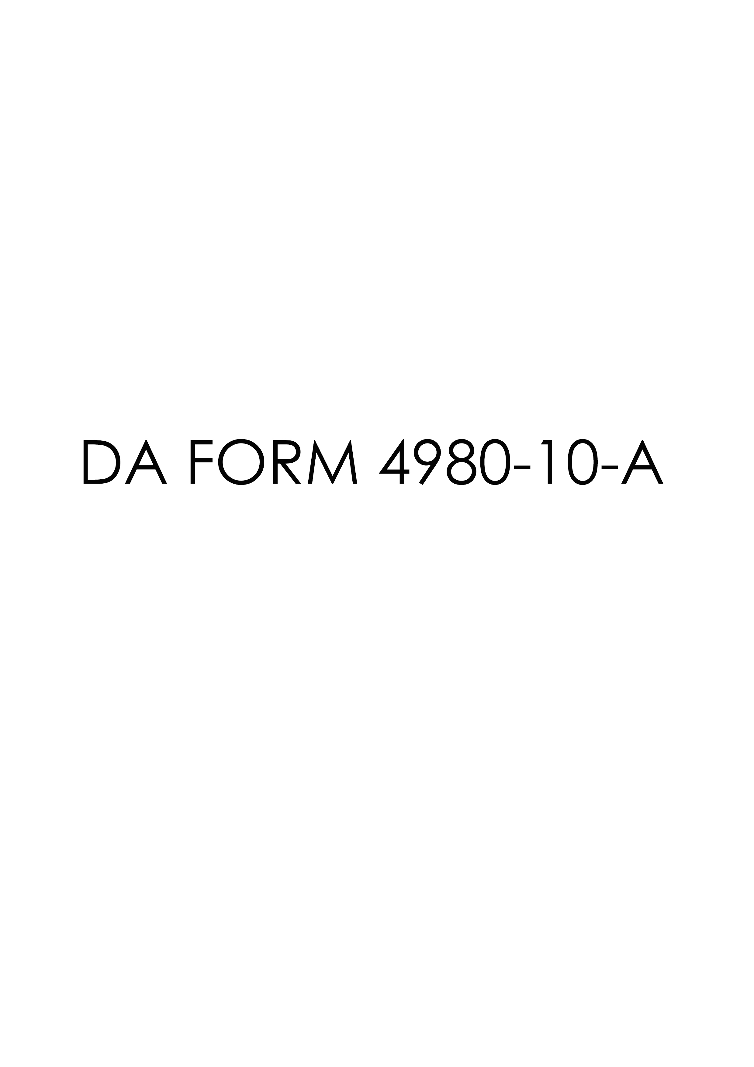 DA Form 4980-10-A form preview