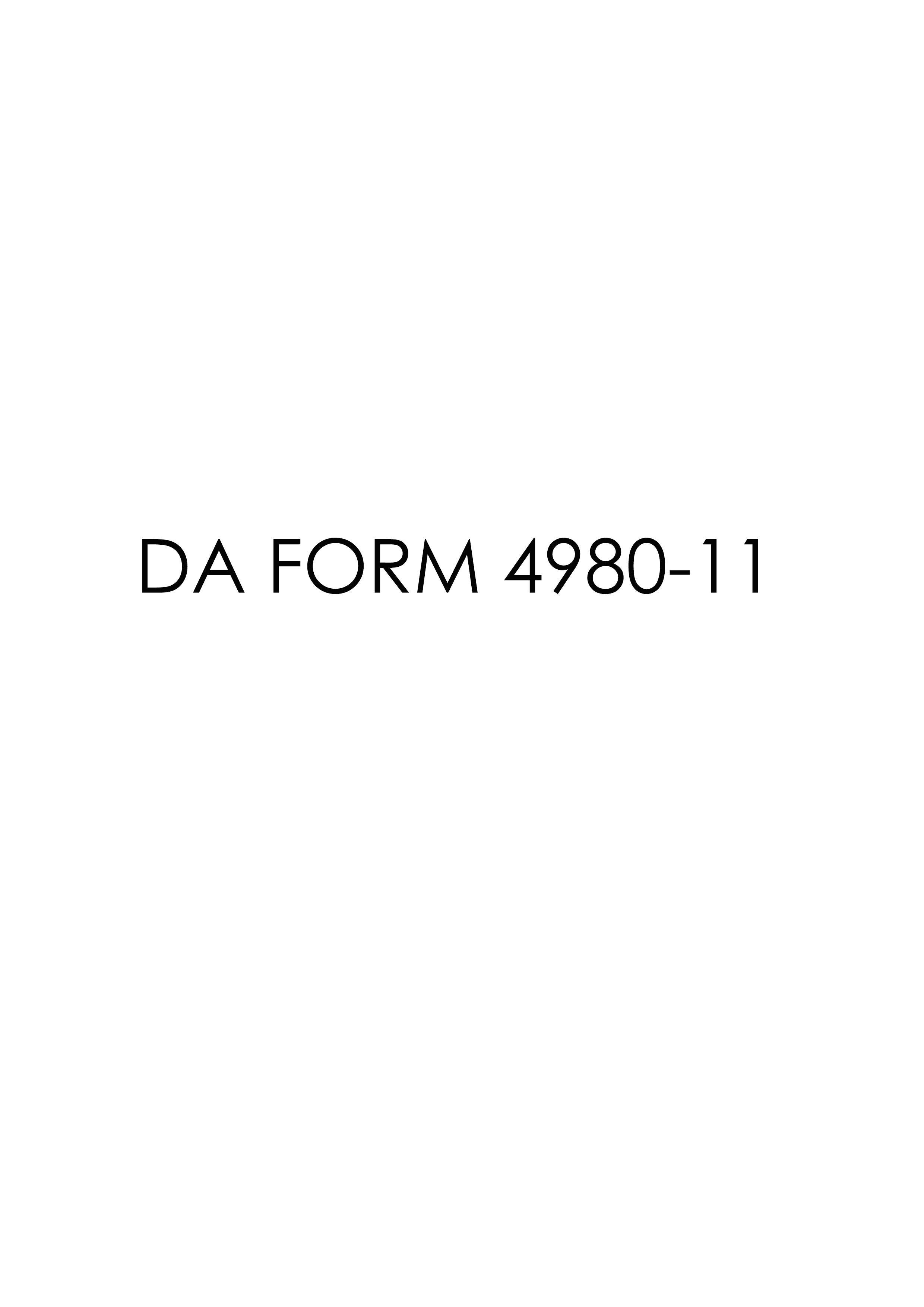 DA Form 4980-11 form preview