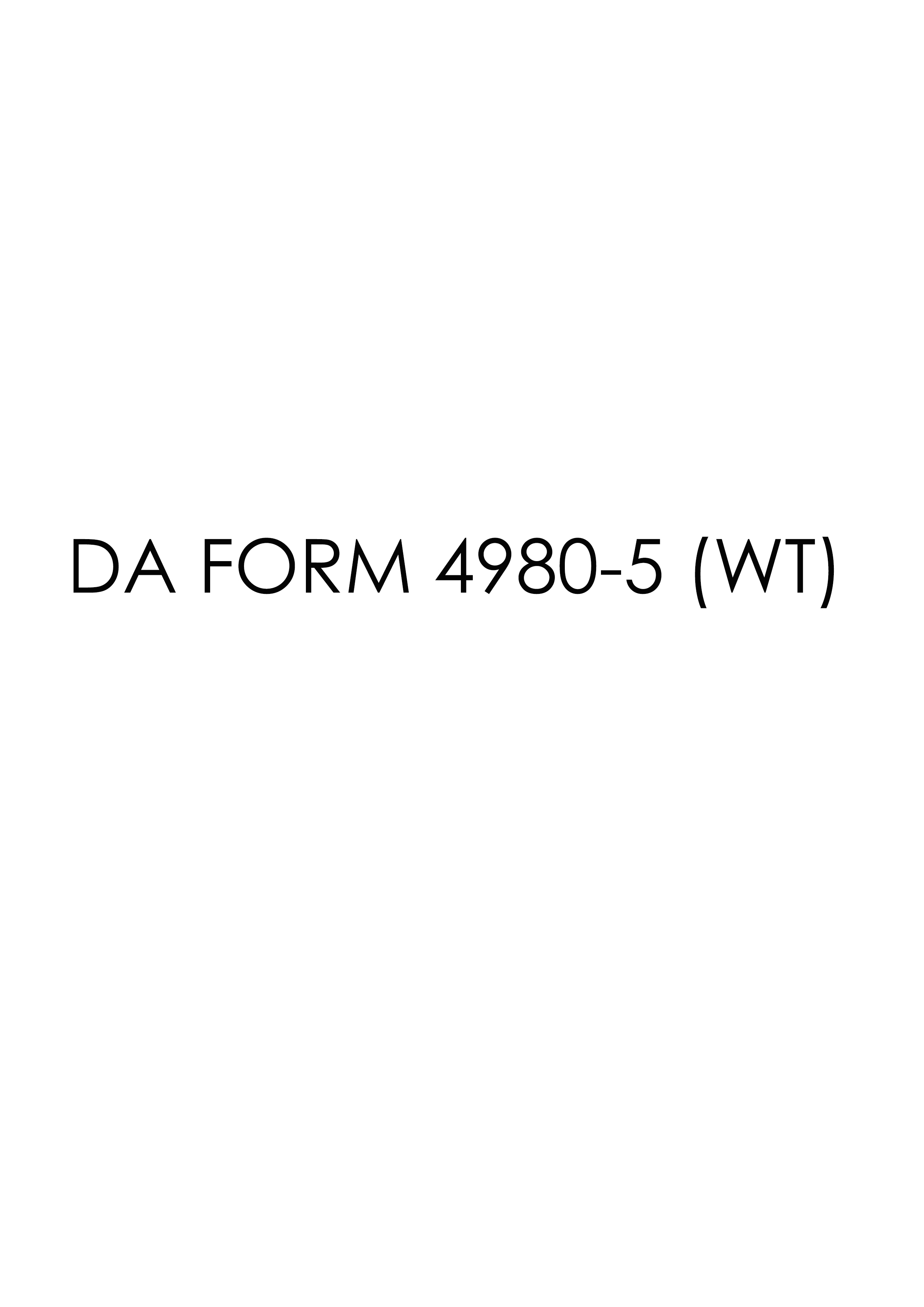 DA Form 4980-5-WT- form preview