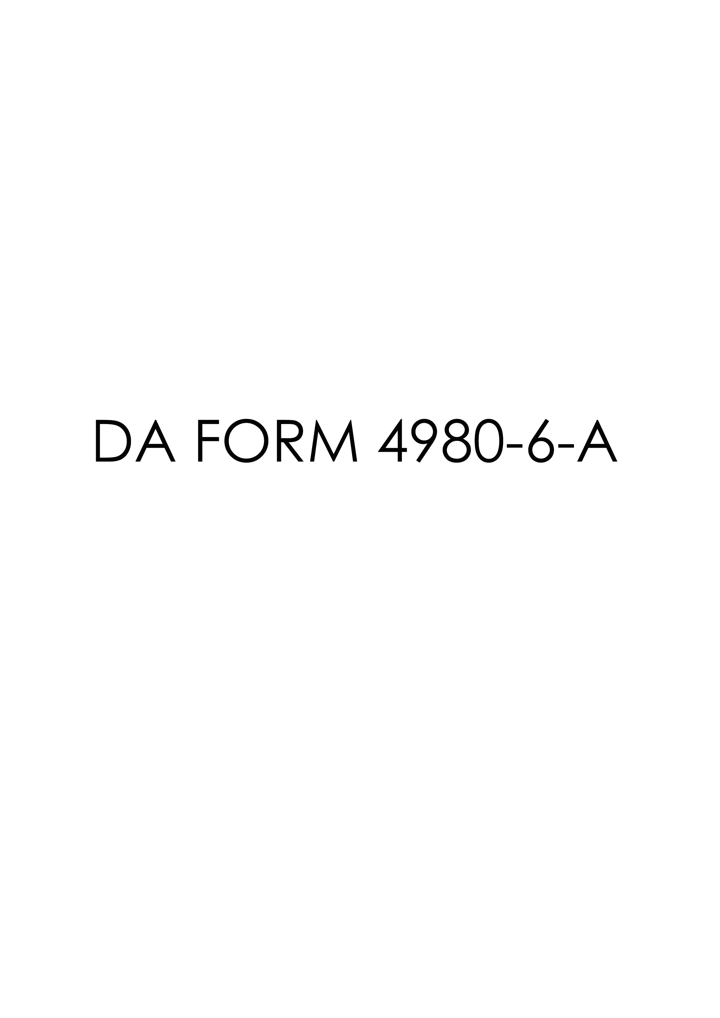 DA Form 4980-6-A form preview