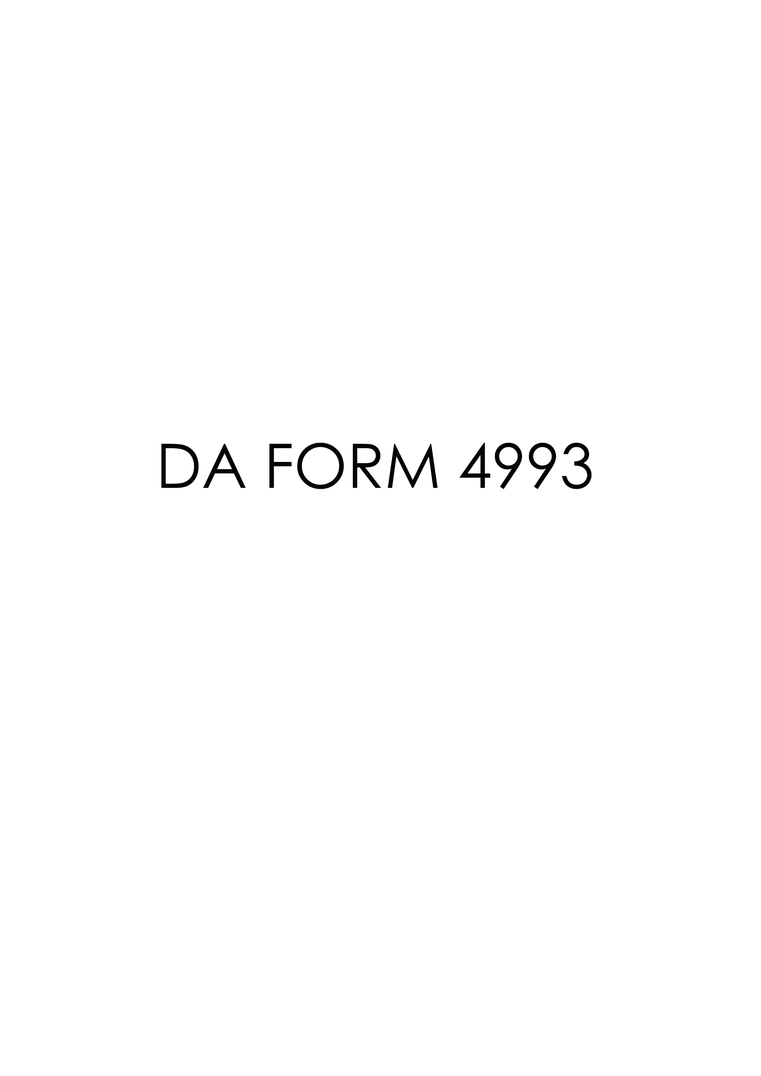 DA Form 4993 form preview