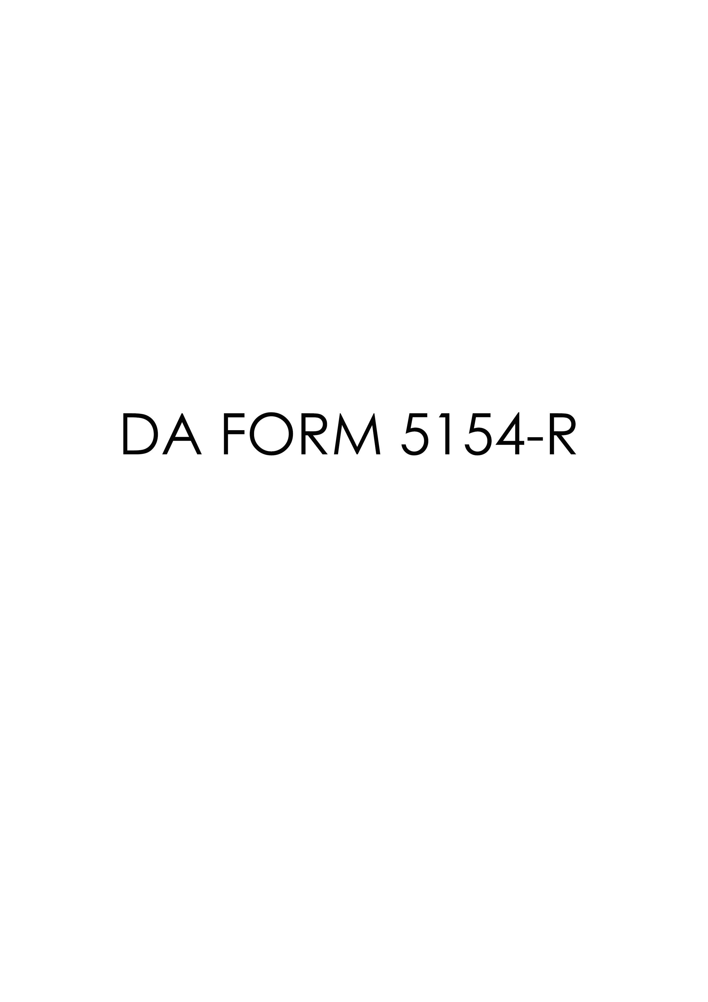 DA Form 5154-R form preview
