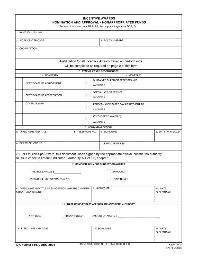 DA Form 5164-R form preview