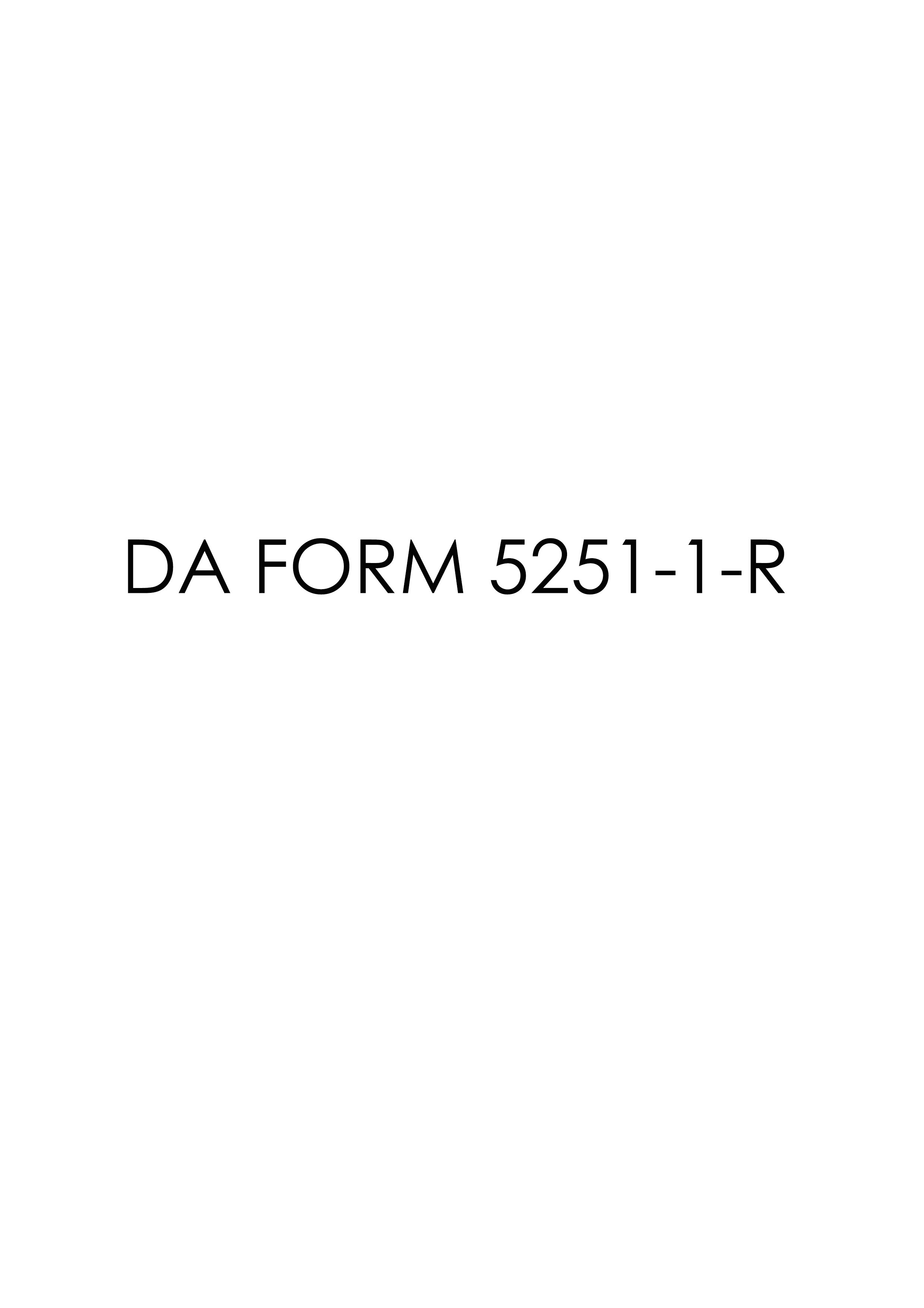 DA Form 5251-1-R form preview