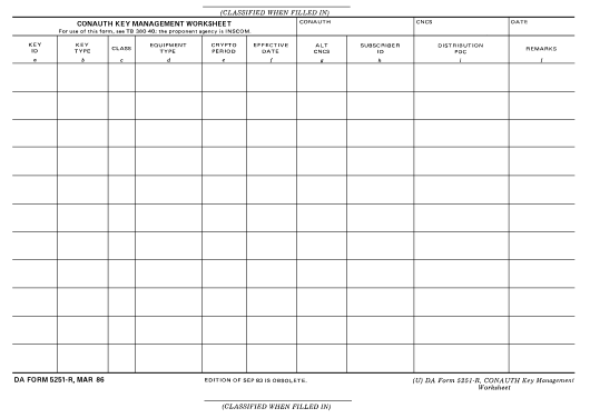 DA Form 5251-R form preview
