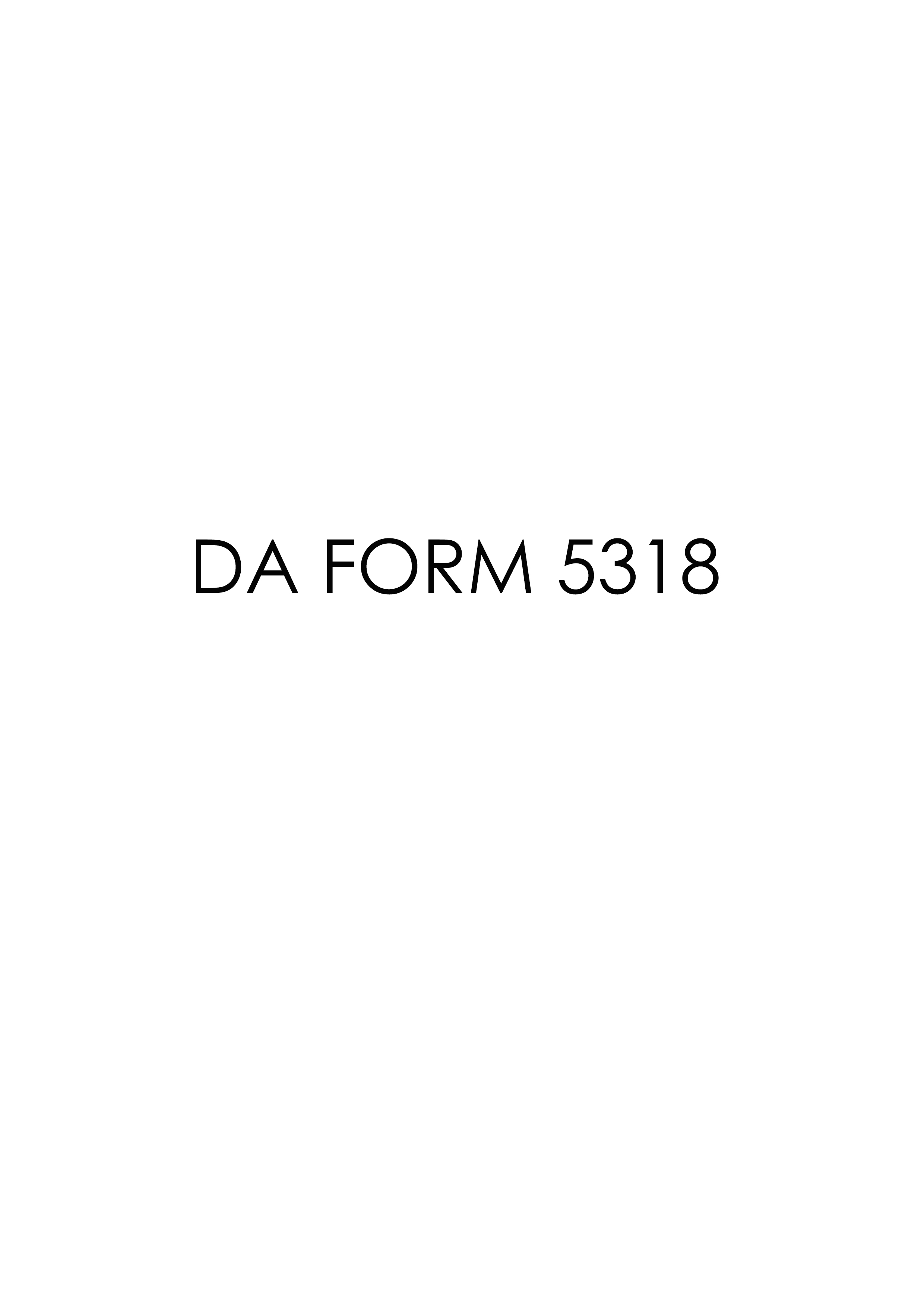 DA Form 5318 form preview