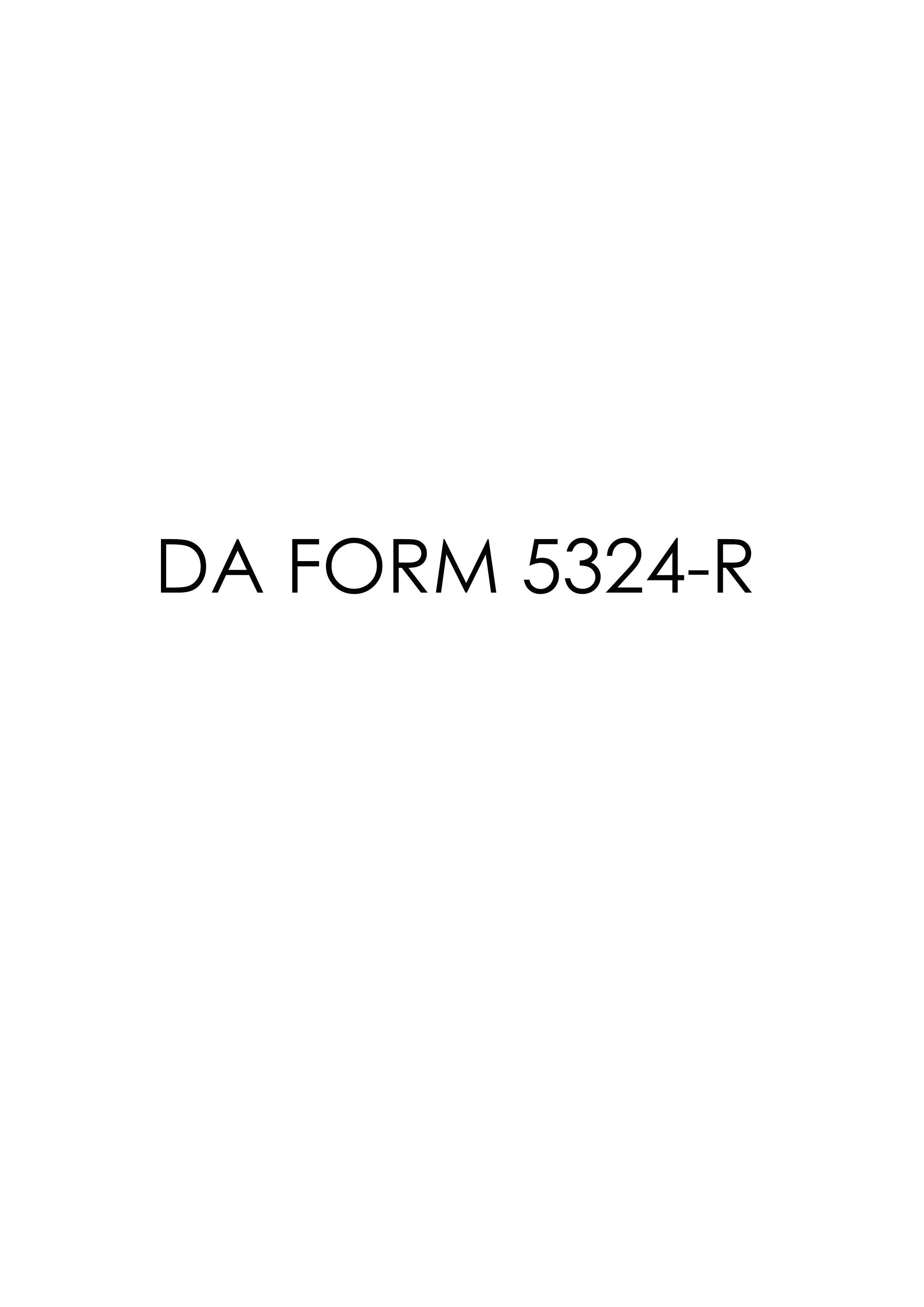 DA Form 5324-R form preview