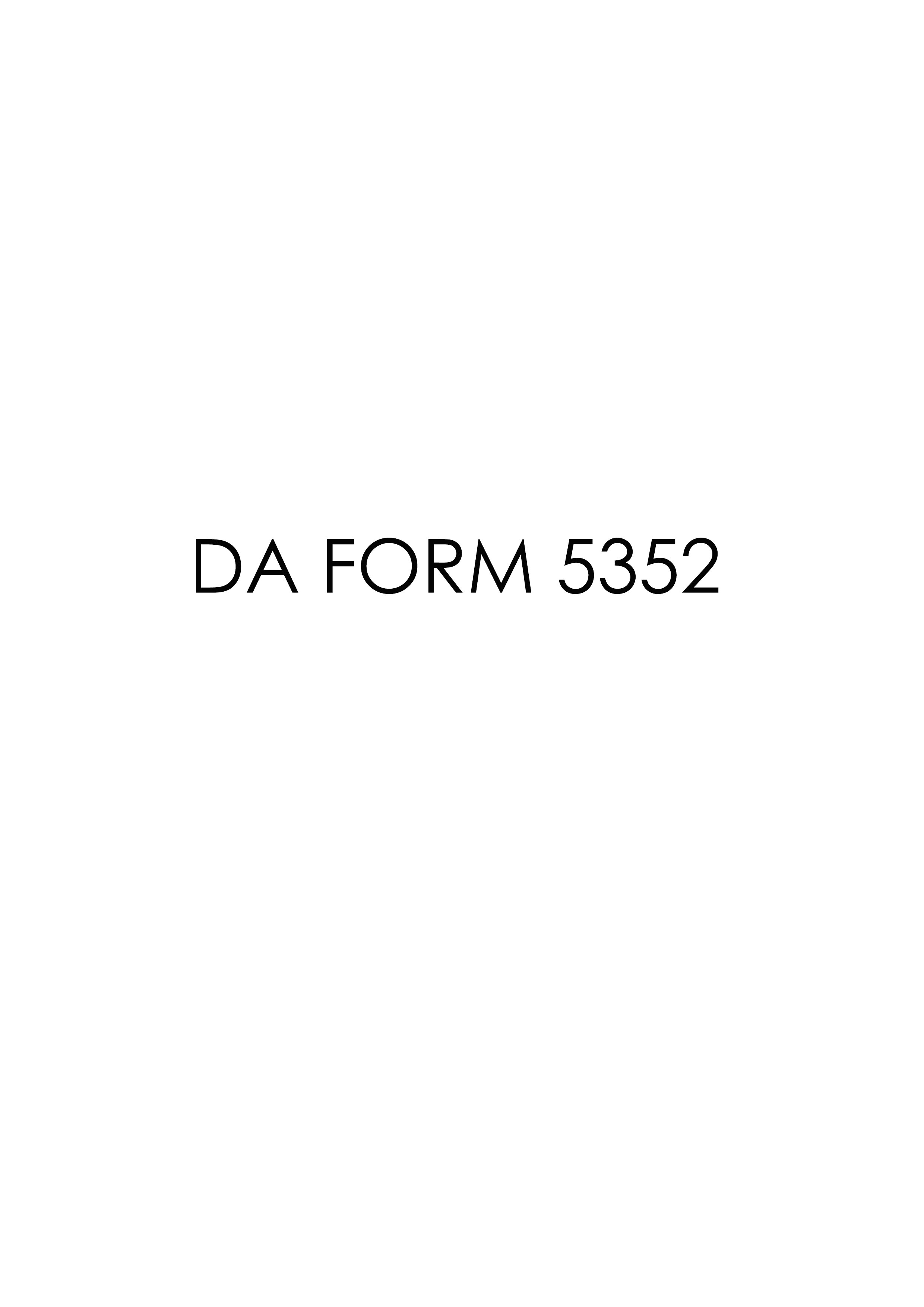 DA Form 5352 form preview