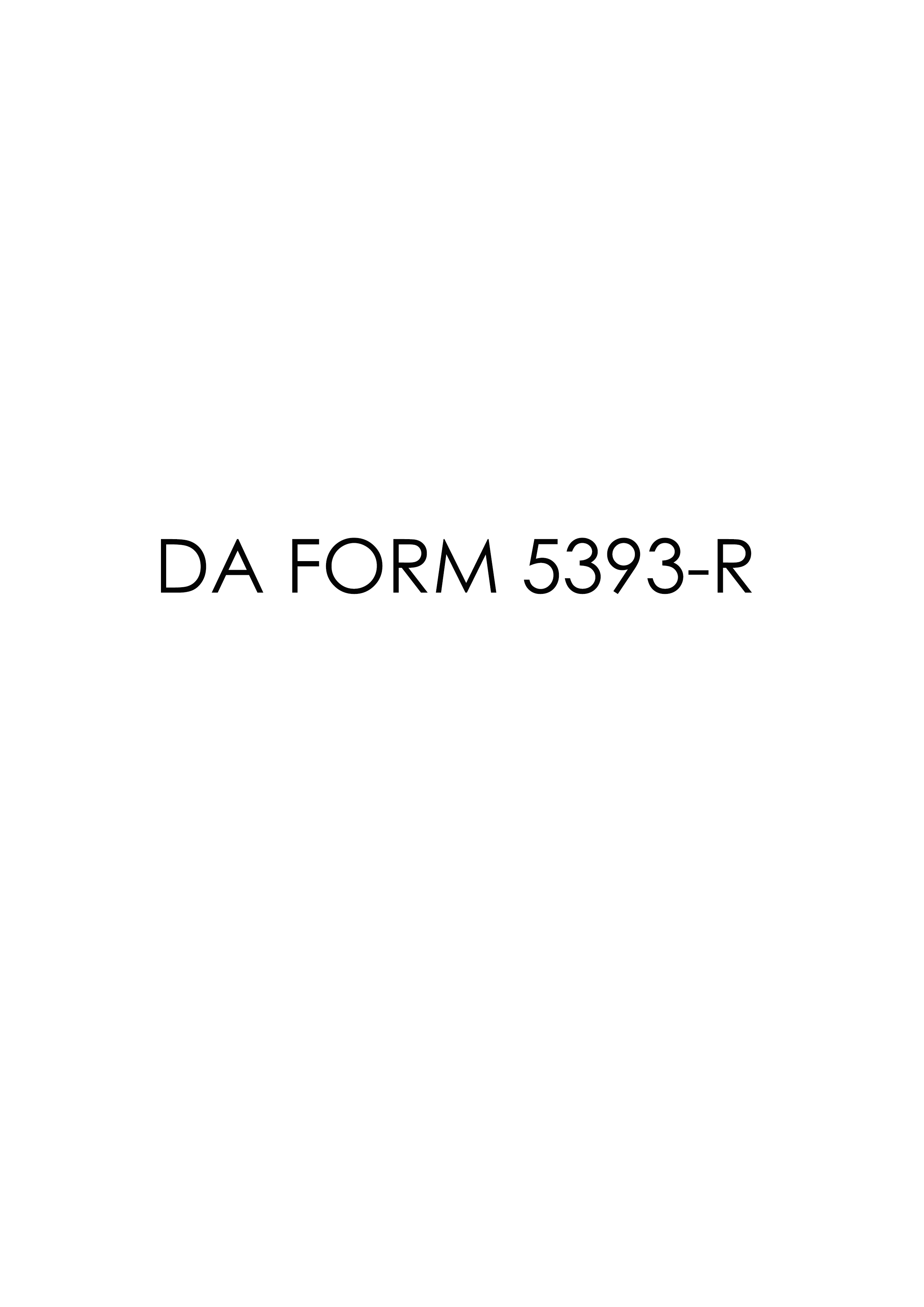 DA Form 5393-R form preview