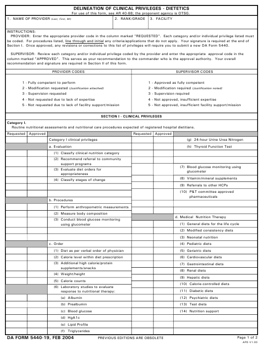 DA Form 5440-19 form preview
