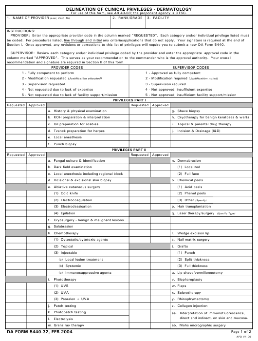 DA Form 5440-32 form preview