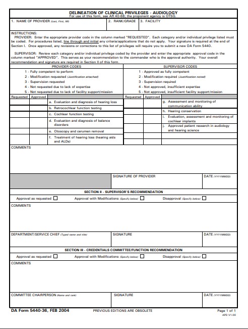 DA Form 5440-36 form preview