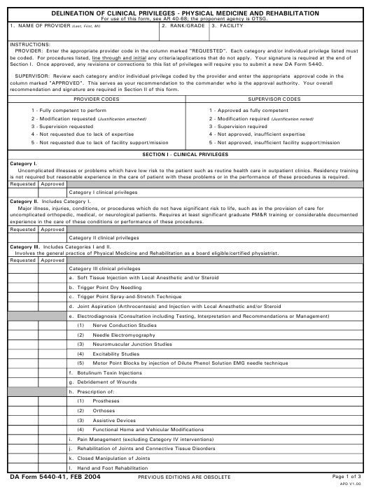 DA Form 5440-41 form preview