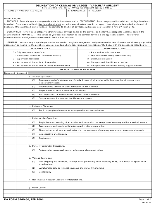 DA Form 5440-50 form preview