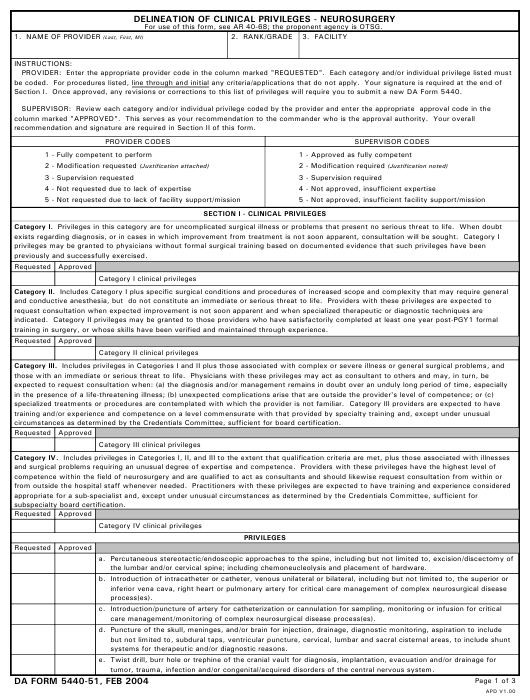 DA Form 5440-51 form preview