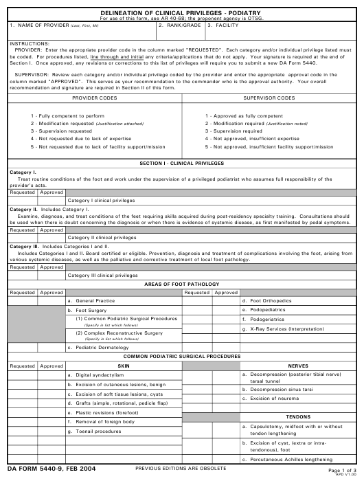DA Form 5440-9 form preview