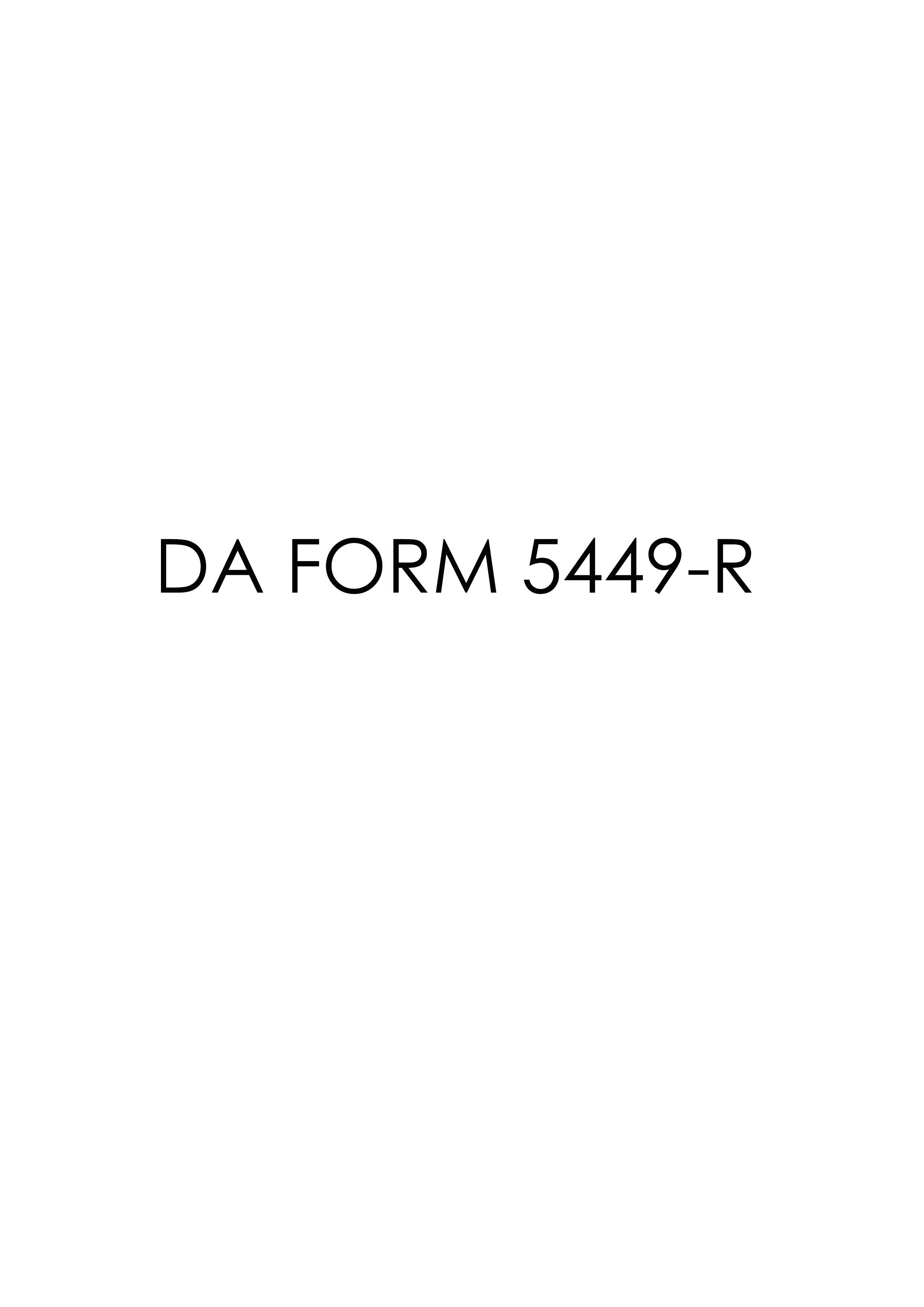 DA Form 5449-R form preview