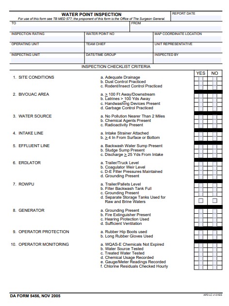 DA Form 5456 form preview