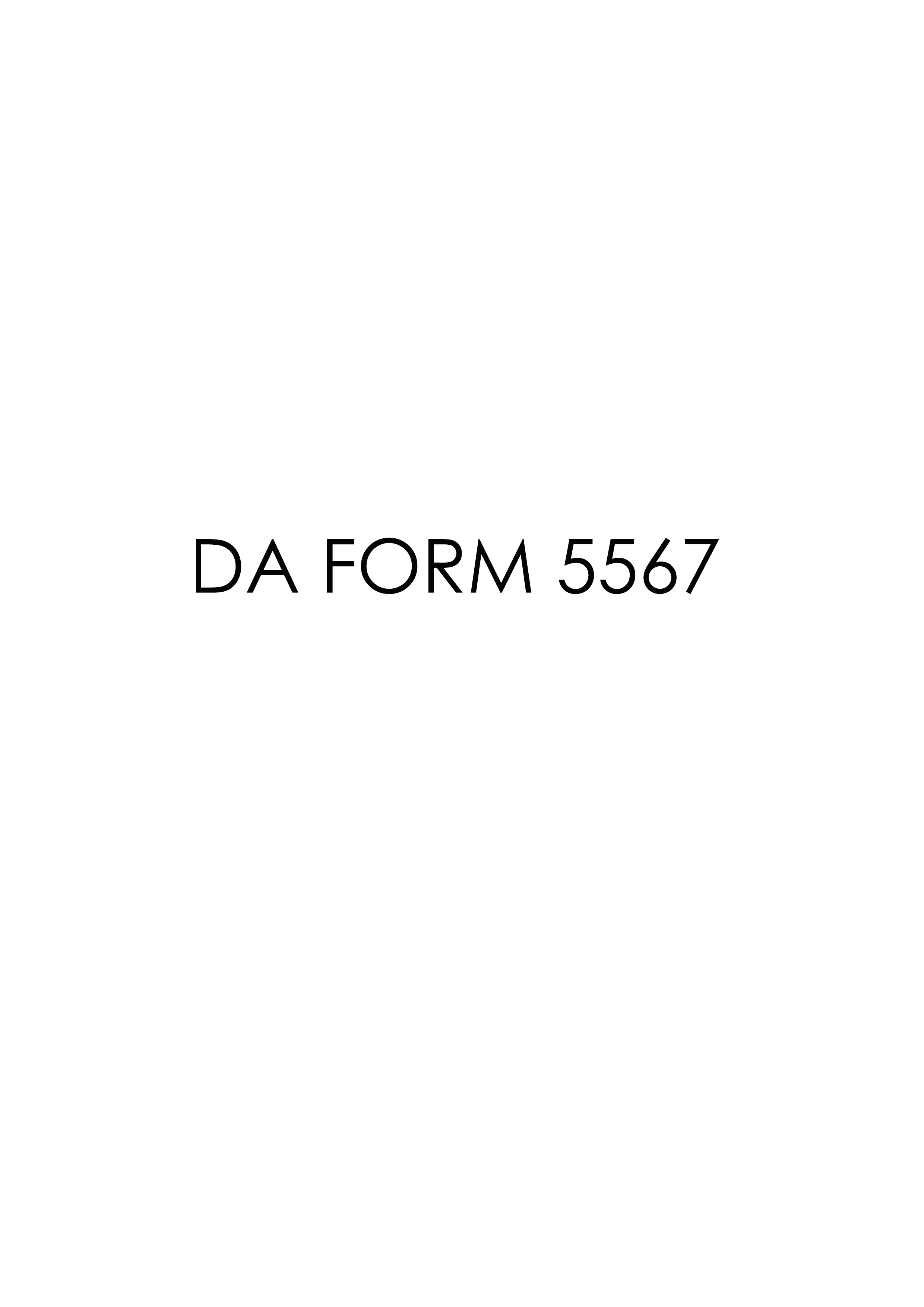 DA Form 5567 form preview