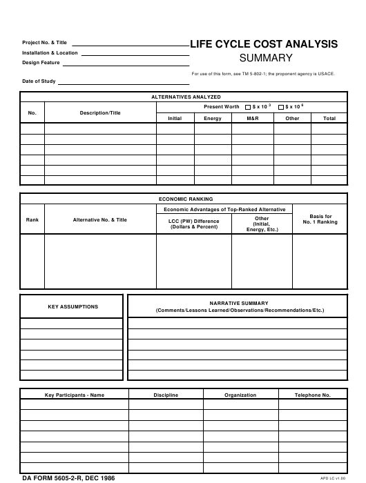 DA Form 5605-2-R form preview
