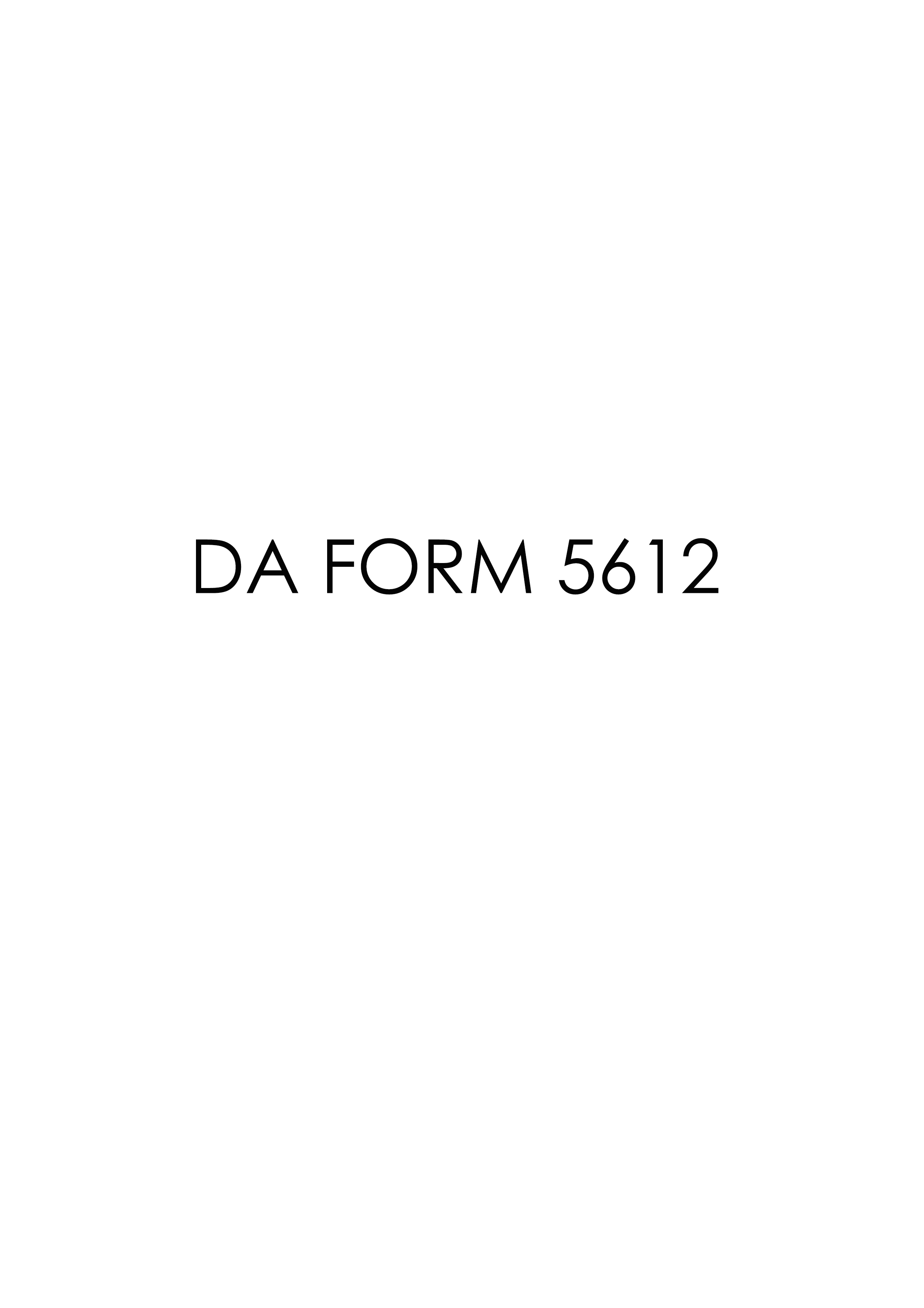 DA Form 5612 form preview