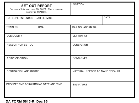 DA Form 5615-R form preview