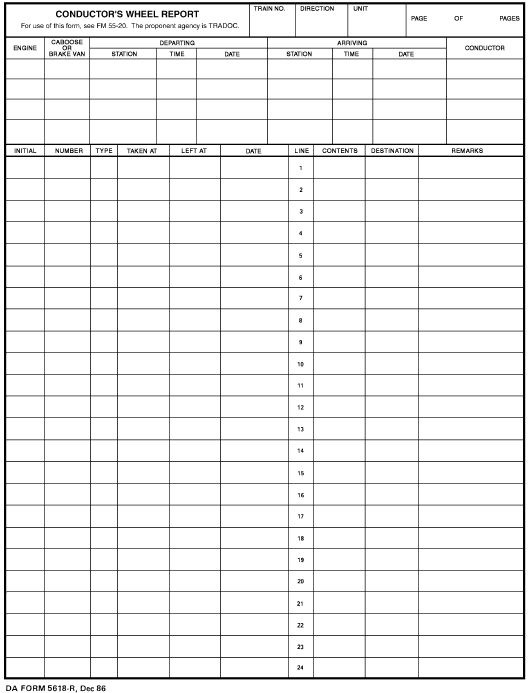 DA Form 5618-R form preview