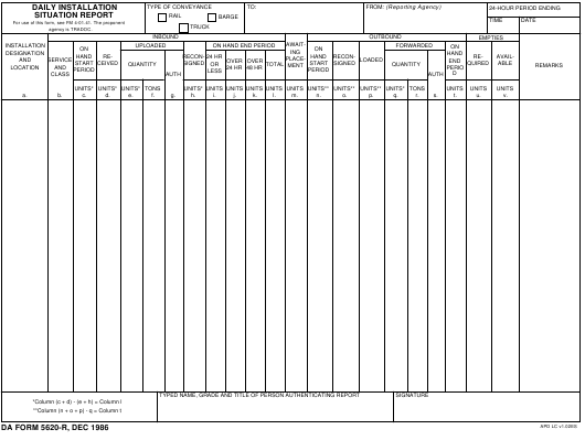 DA Form 5620-R form preview