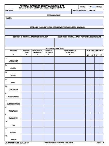 DA Form 5643 form preview