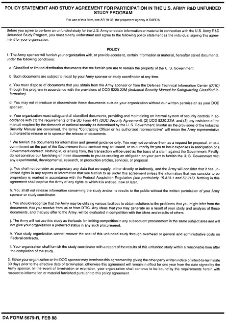 DA Form 5679-R form preview