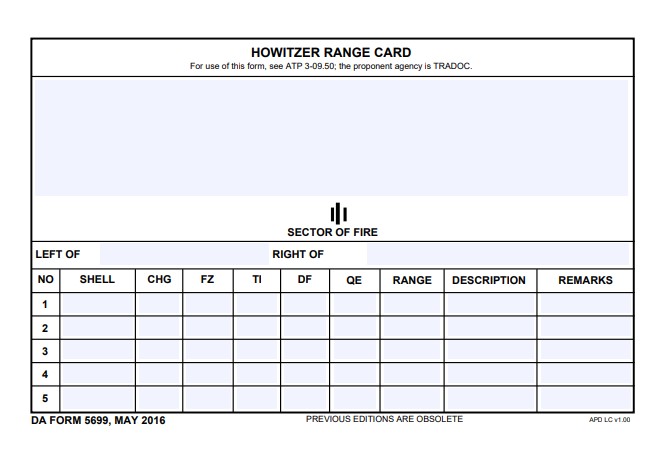 DA Form 5699 form preview