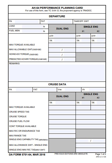 DA Form 5701-64 form preview