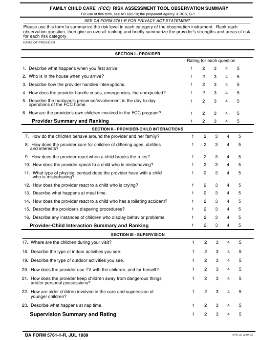 DA Form 5761-1-R form preview