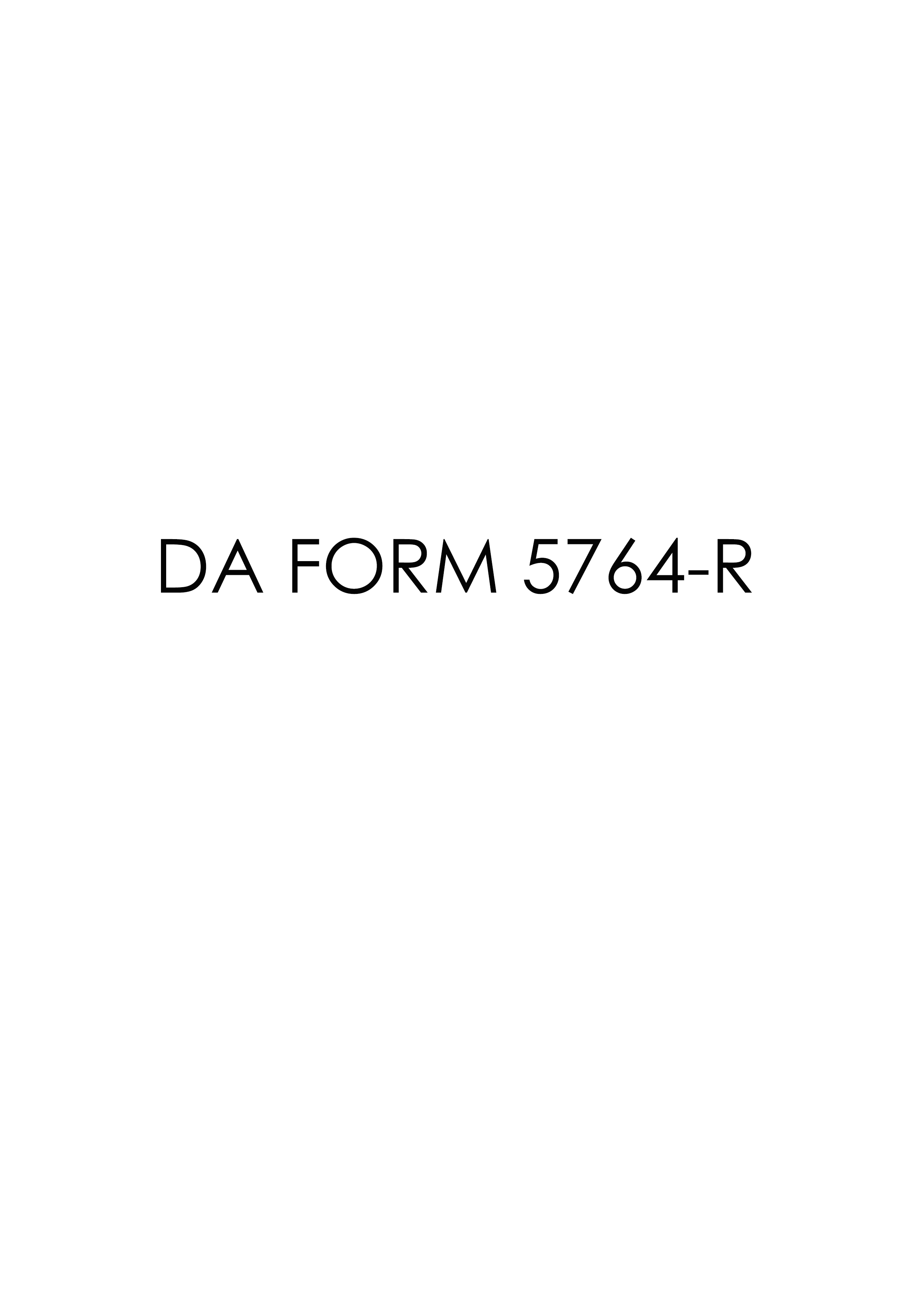 DA Form 5764-R form preview