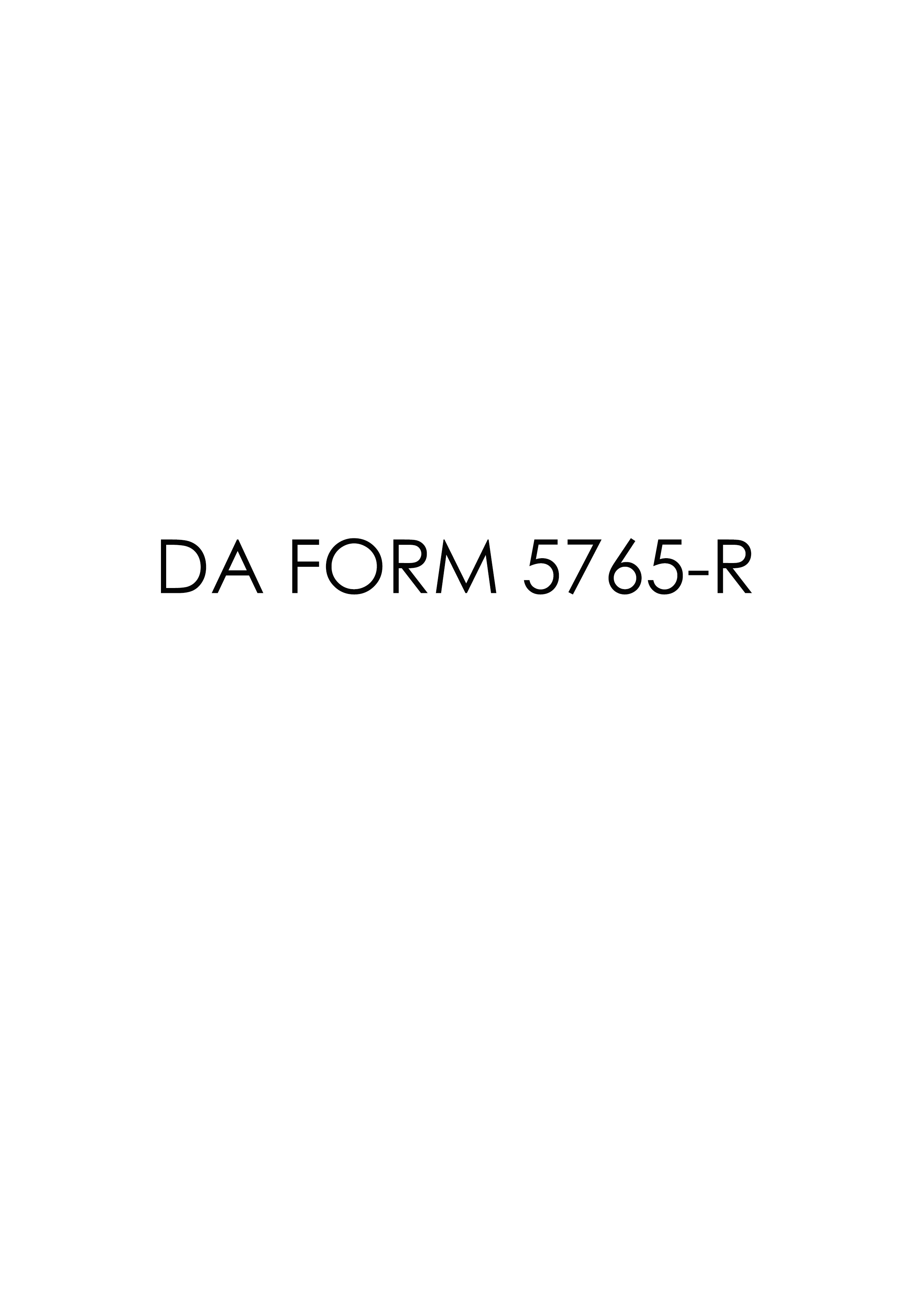 DA Form 5765-R form preview