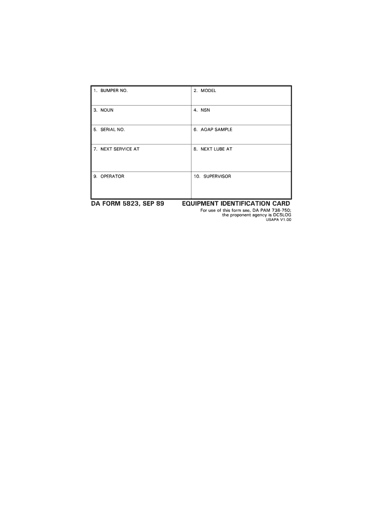 DA Form 5823 form preview