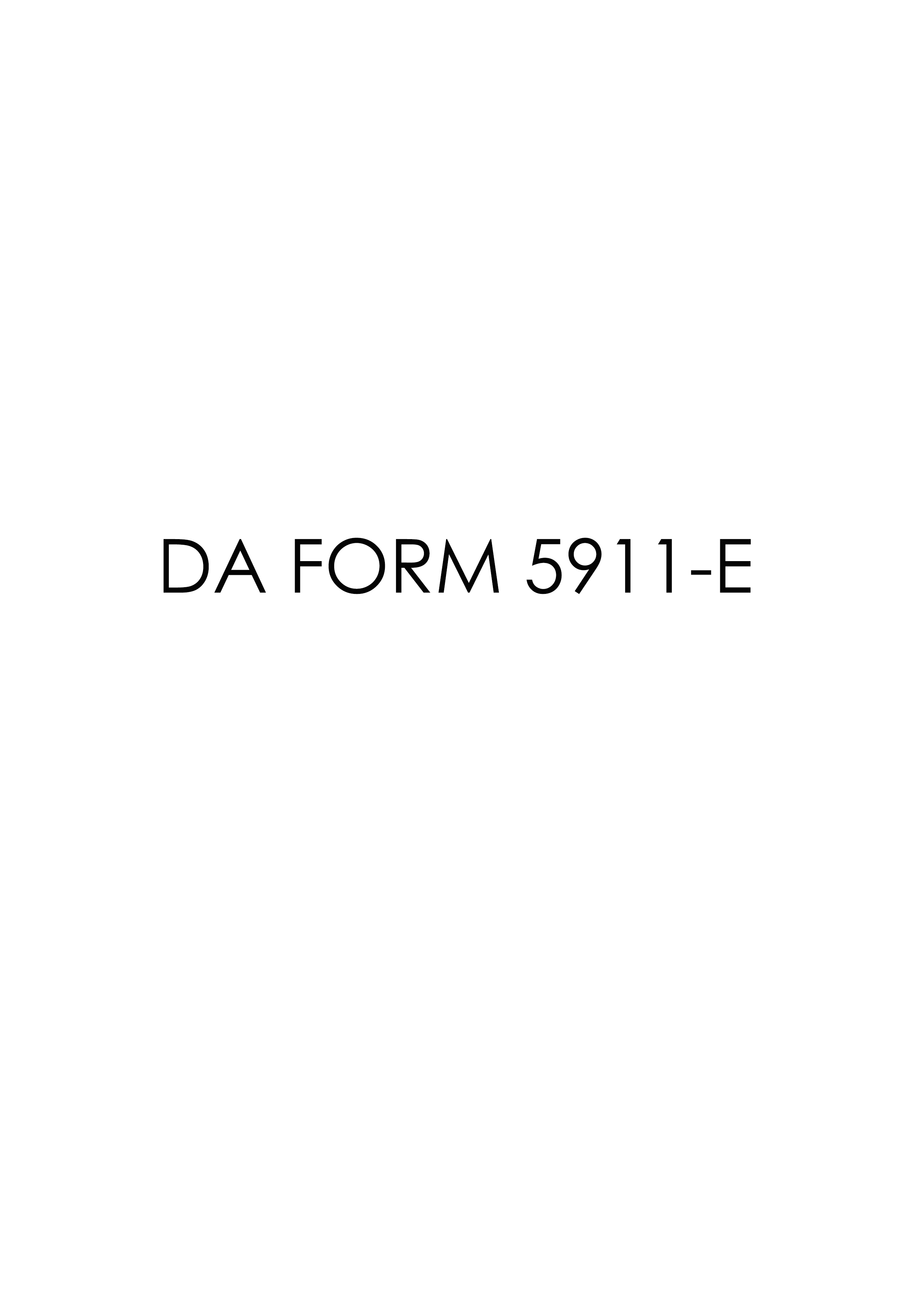 DA Form 5911-E form preview