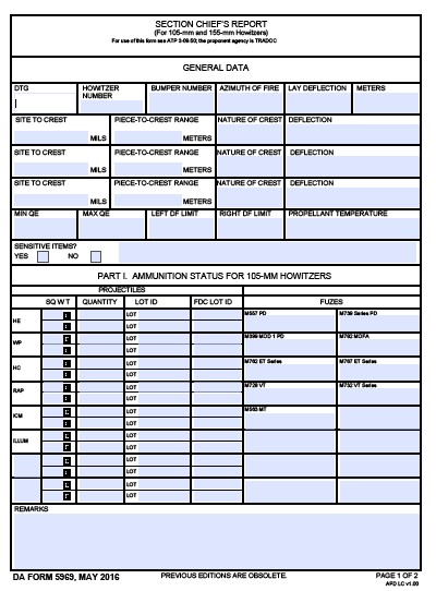 DA Form 5969 form preview