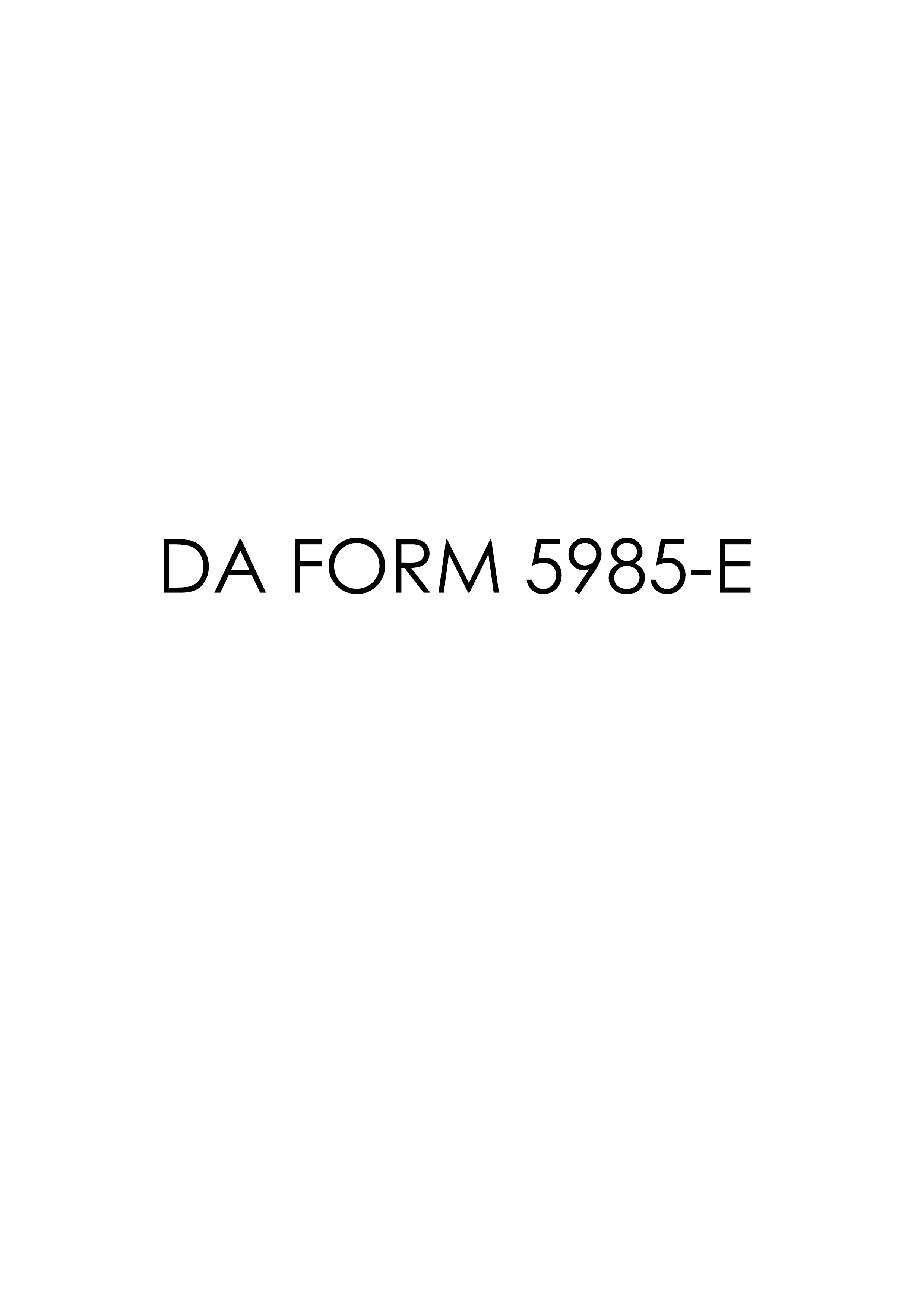 DA Form 5985-E form preview