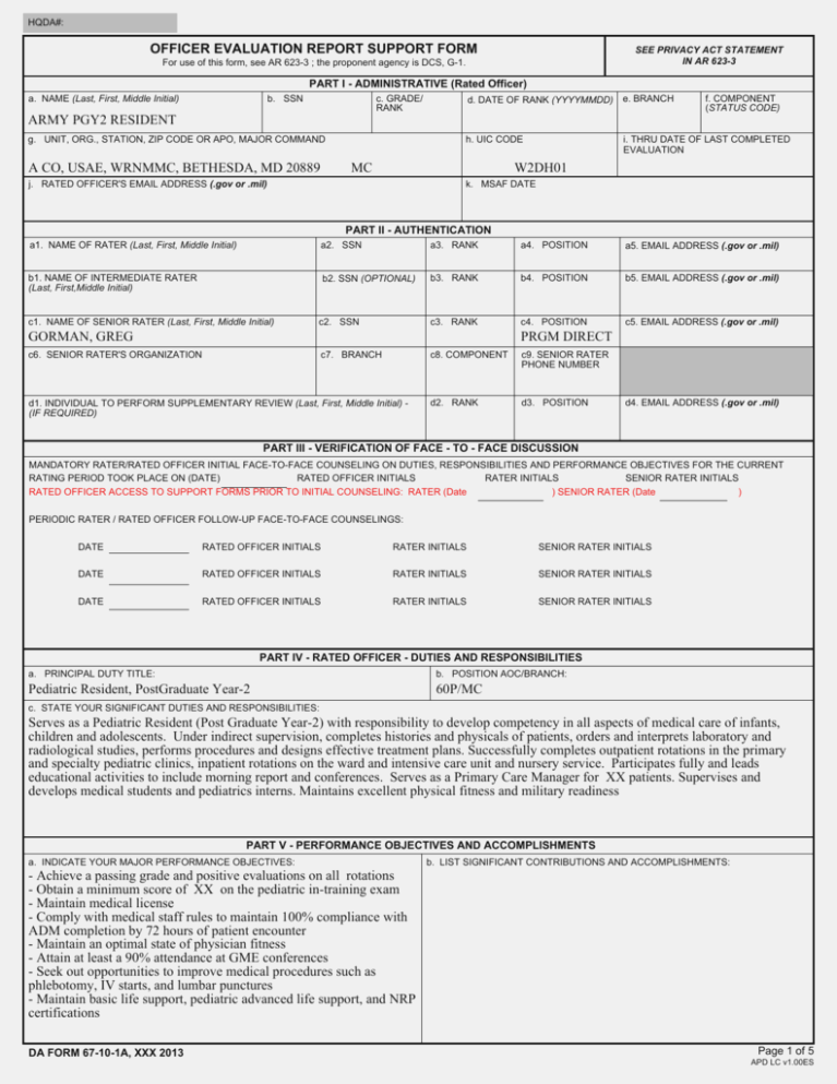 DA Form 67-10-1A form preview