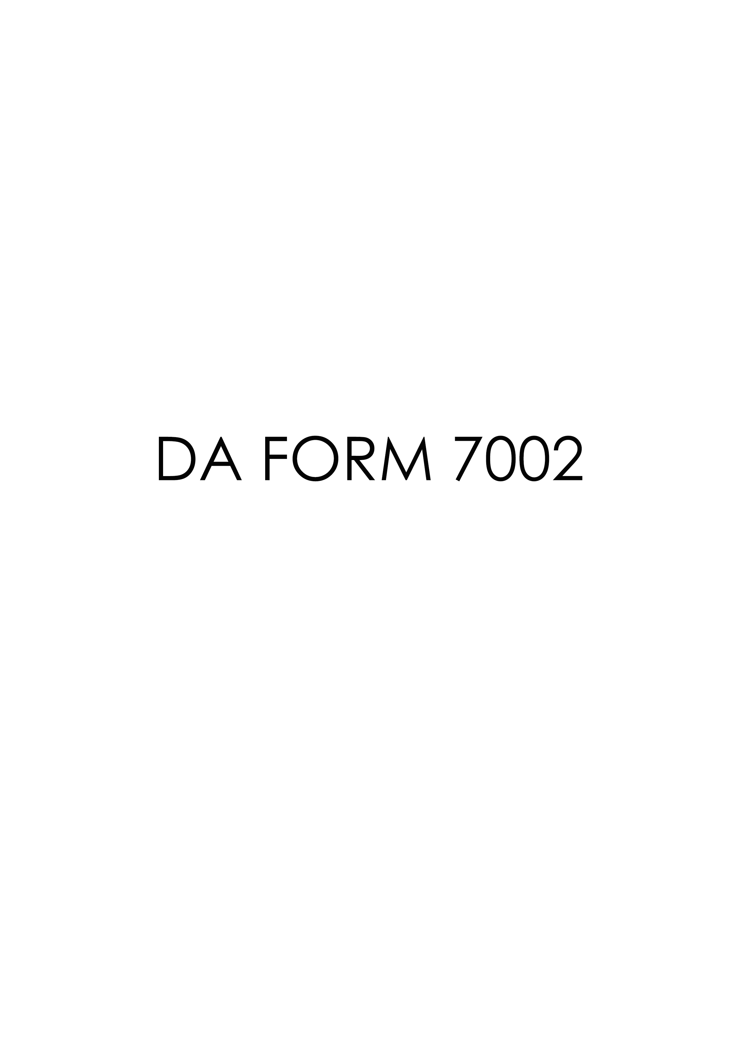 DA Form 7002 form preview